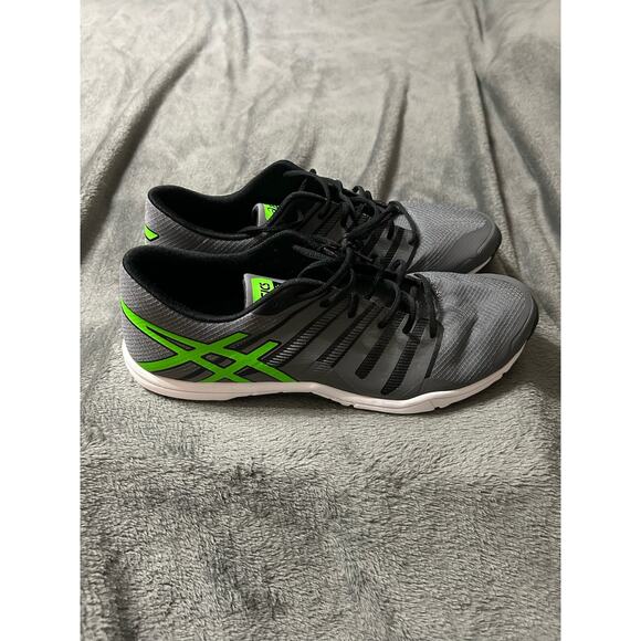 ASICS Men’s S604N Training Athletic shoes, titanium/green, Size 13 - Picture 3 of 10